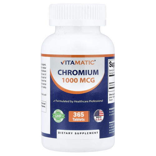 Vitamatic Chromium, 1,000 mcg, 365 Tablets