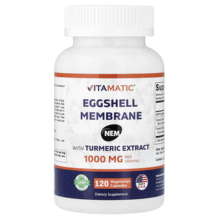 Vitamatic, Eggshell Membrane With Turmeric Extract, 120 Vegetarian Capsules