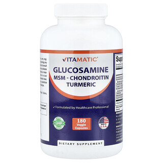 Vitamatic, Glukozamin, MSM, Kondroitin, Zerdeçal, 180 Bitkisel Kapsül