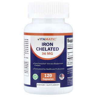 Vitamatic, Iron Chelated, 36 mg, 120 Capsules