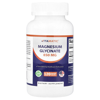 Vitamatic, Glycinate de magnésium, 850 mg, 120 capsules végétariennes