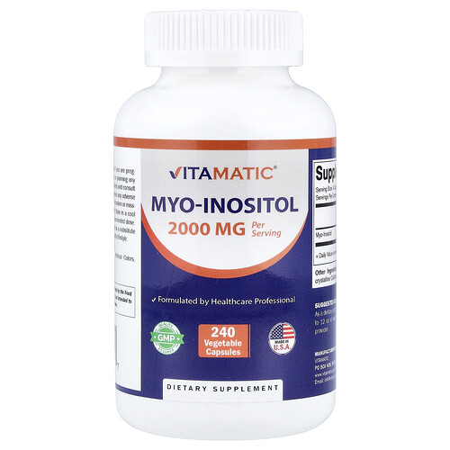 Vitamatic Myo-Inositol, 240 Vegetable Capsules (500 mg per Capsule)