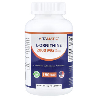 Vitamatic, L-Ornithine, 180 Vegetable Capsules (666 mg per Capsule)
