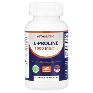 Vitamatic, L-Proline, 120 Vegetable Capsules (500 mg per Capsule)