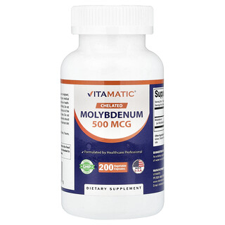 Vitamatic, Molybdène chélaté, 500 µg, 200 capsules végétales