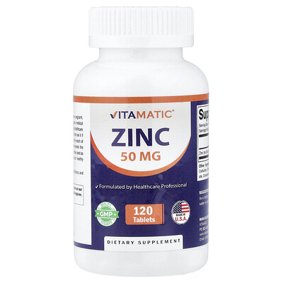Product Image for Vitamatic, Zinc, 50 mg, 120 Tablets