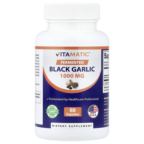 Vitamatic Fermented Black Garlic, 60 Capsules (500 mg per Capsule)