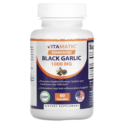 Vitamatic  Fermented Black Garlic  1 000 mg  60 Capsules (500 mg per Capsule)