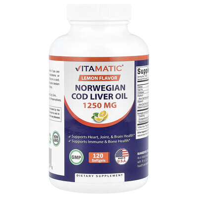 Vitamatic  Icelandic Cod Liver Oil  Lemon  120 Softgels