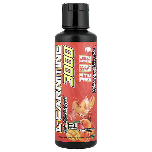 Vmi Sports L-Carnitine 3000, Peach Mango, 16 fl oz (473 ml)