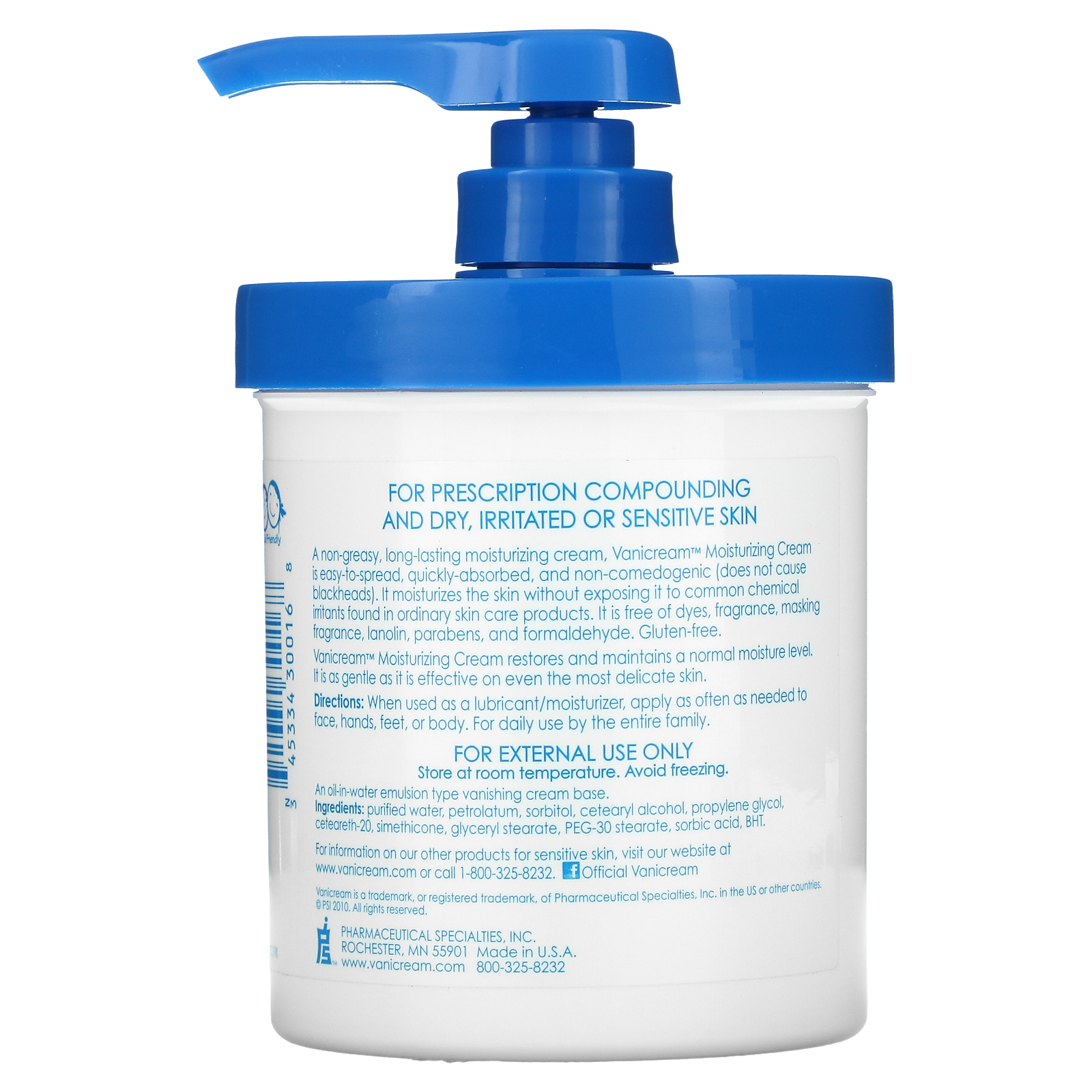 Vanicream, Moisturizing Cream, For Sensitive Skin, 1 lb (453 g) iHerb