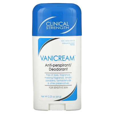 Купить Vanicream Антиперспирант / дезодорант, для чувствительной кожи, без отдушек, 2, 25 унции (64 г)