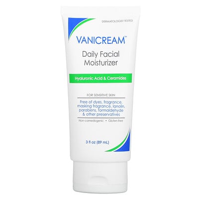 Купить Vanicream Ежедневное увлажняющее средство для чувствительной кожи, без отдушек, 89 мл (3 жидк. Унции)