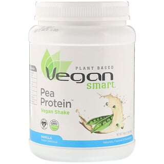 VeganSmart, 완두콩 단백질 식물성 셰이크, 바닐라, 540g(19oz)