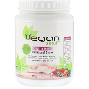 Отзывы о Веган Смарт, All-In-One Nutritional Shake, Wild Berries, 1.42 lbs (645 g)