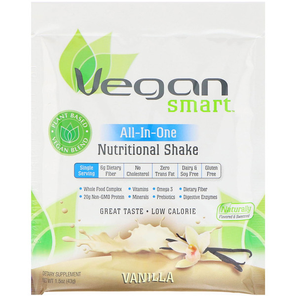 VeganSmart, オールインワン栄養シェイク、バニラ、1.5オンス (43 g)