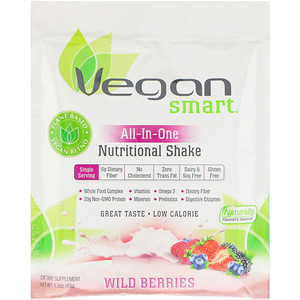 Отзывы о Веган Смарт, All-In-One Nutritional Shake, Wild Berries, 1.5 oz (43 g)