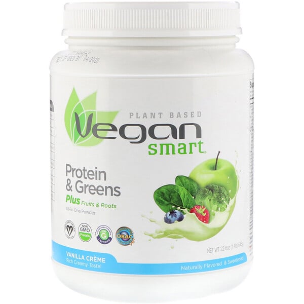 VeganSmart, Protein & Greens, AllInOne Powder, Vanilla Creme, 1.42