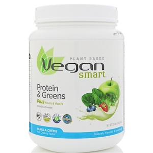 Vegan Smart, VeganSmart Protein & Greens, All-In-One Powder, Vanilla Creme, 22.8 oz (645 g)