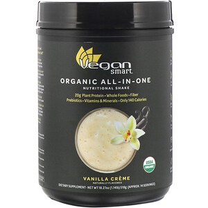 Отзывы о Веган Смарт, Organic All-In-One Nutritional Shake, Vanilla Creme, 18.27 oz (518 g)