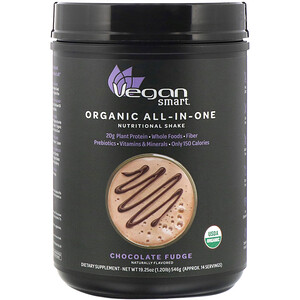 Отзывы о Веган Смарт, Organic All-In-One Nutritional Shake, Chocolate Fudge, 19.25 oz (546 g)