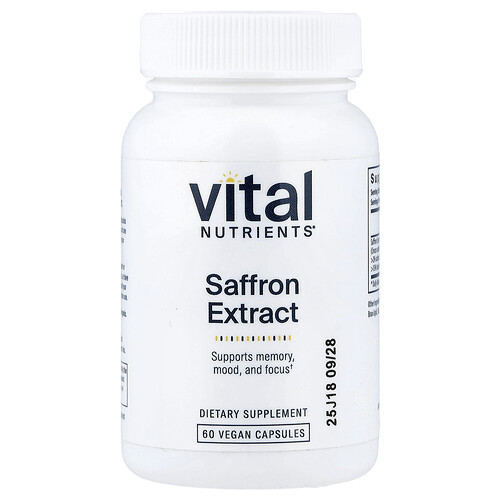 Vital Nutrients Saffron Extract, 60 Vegan Capsules (15 mg per Capsule)