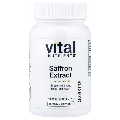 Product Image for Vital Nutrients, Saffron Extract, 60 Vegan Capsules (15 mg per Capsule)