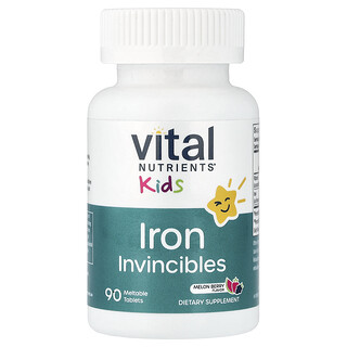 Vital Nutrients, Kids, Iron Invincibles, Melon Berry, 90 Meltable Tablets