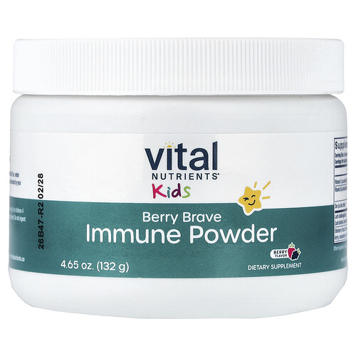 Vital Nutrients, Brave Immune en polvo, Bayas para niños, Baya, 132 g (4,65 oz)