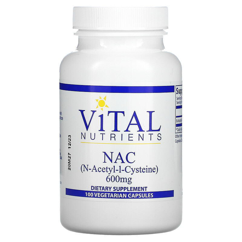 Vital Nutrients, NAC, 600 mg, 100 Vegetarian Capsules iHerb