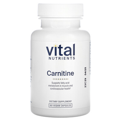 Vital Nutrients  Carnitine  500 mg  60 Vegan Capsules