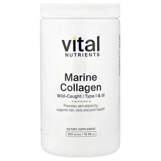 Vital Nutrients, Marine Collagen, Wild-Caught, Type I & III, 10.58 oz (300 g)