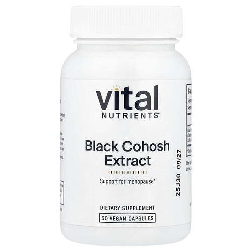 Vital Nutrients, Black Cohosh Extract, Traubensilberkerzenextrakt, 250 mg, 60 vegane Kapseln