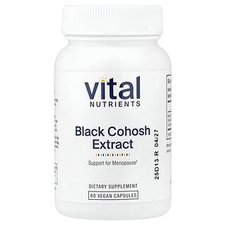 Vital Nutrients, Extrakt z čierneho ploštičníka, 250 mg, 60 vegánskych kapsúl