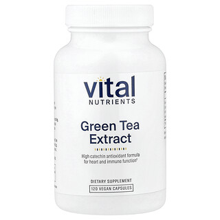 Vital Nutrients, экстракт зеленого чая, 120 веганских капсул (275 мг в 1 капсуле)
