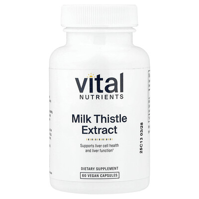 Vital Nutrients, Extracto de cardo mariano, 250 mg, 60 cápsulas veganas