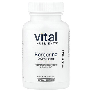 Vital Nutrients, Berberin, 200 mg, 60 veganske kapsler