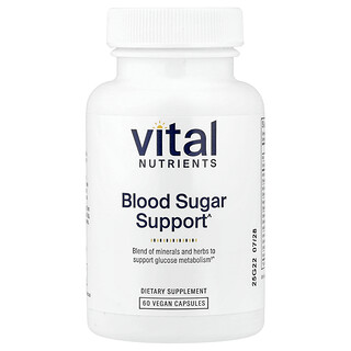 Vital Nutrients, добавка для поддержания уровня сахара в крови, 60 веганских капсул