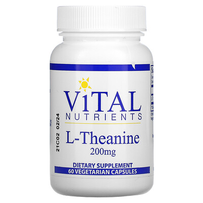 

Vital Nutrients L-теанин, 200 мг, 60 вегетарианских капсул