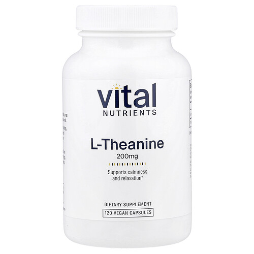 Vital Nutrients, L-Theanine, 200 mg, 120 Vegan Capsules