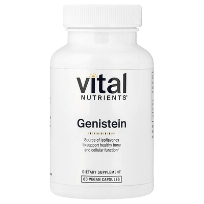 Vital Nutrients, Genisteína, 250 mg, 60 cápsulas veganas (125 mg cada una)