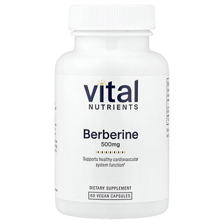 Vital Nutrients, Berberine, 500 mg, 60 veganistische capsules