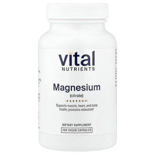 Vital Nutrients, Magnesium Citrate, Magnesiumcitrat, 100 vegane Kapseln (150 mg pro Kapsel)