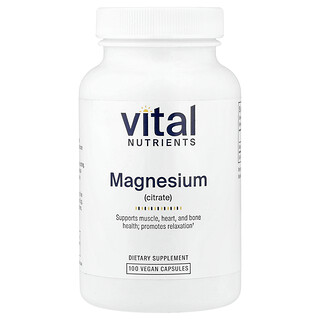 Vital Nutrients, Citrate de magnésium, 100 capsules véganes (150 mg pièce)