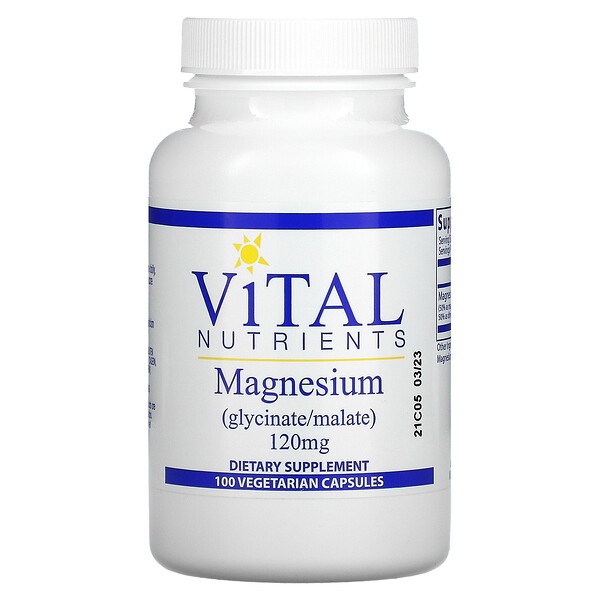 Vital Nutrients, Magnesium, 120 mg, 100 Vegetarian Capsules iHerb