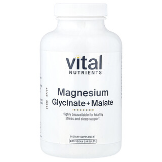Vital Nutrients, Magnézium, 240 mg, 200 vegán kapszula (120 mg kapszulánként)