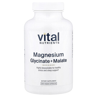 Vital Nutrients, Magnesium Glycinate + Malate, 200 Vegan Capsules (120 mg per Capsule)