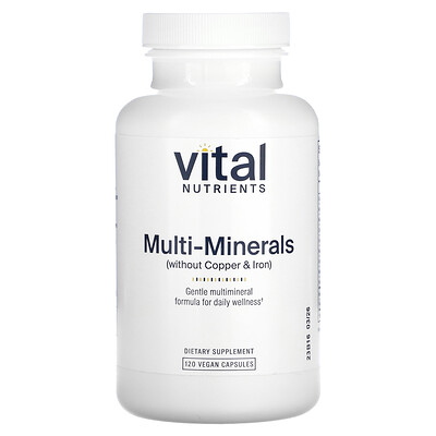 Vital Nutrients  Multi-Minerals (without Copper & Iron)  120 Vegan Capsules