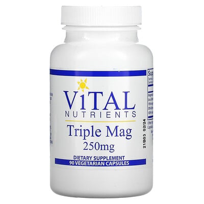 

Vital Nutrients Triple Mag, 250 мг, 90 вегетарианских капсул