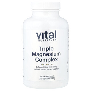 Vital Nutrients, Triple Magnesium Complex, 180 veganistische capsules (250 mg per capsule)